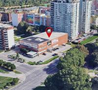 Aerial view of commercial premises on Bosákova Street in Petržalka, Bratislava.