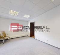 Spacious offices with one chair, white walls, and carpeted floor.