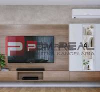 Stylish living room in a 2-room apartment with custom-made furniture on Pezinok street.
