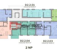 Floor plan of a building with multiple apartments on Limbašská cesta, including a 2-bedroom apartment.