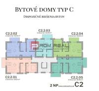 Floor plan of apartment buildings with two 2-room apartments, available on Limbašská Street.