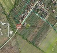 Aerial view of residential plots in the village of Dubová.