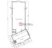 Ground floor plan of a building with a shop and storage space.