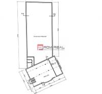 Floor plan with a store and storage spaces in the building.