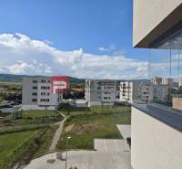 View from the balcony of a 4-room apartment on Obchodná Street in Pezinok, overlooking the housing estate.
