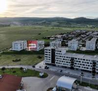 Aerial view of a neighborhood with 4-room apartments on Obchodná Street in Pezinok.