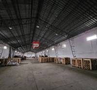 Space on Partizánska Street, designated for warehouses and halls, with stored pallets.