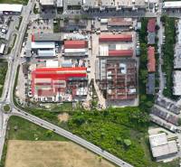Aerial view of the industrial zone along Šenkvická Road in Pezinok, Land - residential.