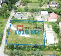 Aerial view of a 1618 m² plot in Marianka on Štúrova Street, Residential land.