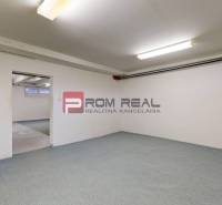 Interiors of warehouses and halls with carpet and white walls.
