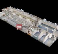 3D floor plan of a building, showing the interior spaces from the category of Warehouses and Halls.