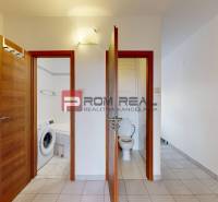 A hallway with doors to the bathroom and toilet in a 4-room apartment.