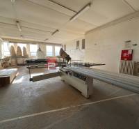 Production premises with a cutting machine and windows providing natural light.