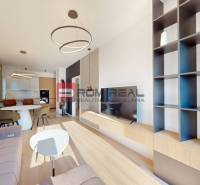 Living room in a 3-room apartment with a sofa, dining table, and TV cabinet.