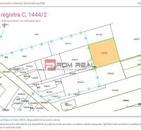The cadastral map shows plot 1444/2 on Cintorínska Street 463 in the Záhrady area.