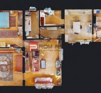 Floor plan of a family house with several rooms, including a living room and a bedroom.