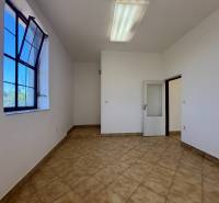 Interior with window and doors in warehouses and halls with tiles.