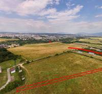 Aerial view of agricultural and forest land in Košice - Luník IX district.