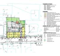 Plan for the construction of apartments on Kuzmányho Street in Trenčín, including apartment buildings and orchards.