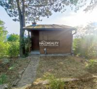 A wooden cabin in the gardens of Zvolen surrounded by trees and nature.