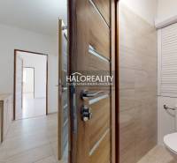 Interior of a 3-room apartment with entrance to the bathroom, bright hallway and doors.