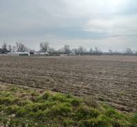 Agricultural and forest land in Domky in Zálesie with buildings in the background.