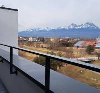View from the balcony of the Tatra panorama in the town of Svit on Jilemnického Street.