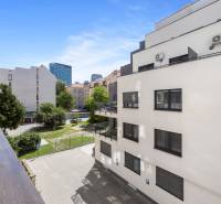 View from a 3-room apartment of buildings and a parking lot in Bratislava - Old Town.