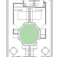 Floor plan of a 3-bedroom attic apartment with two bathrooms and terraces.