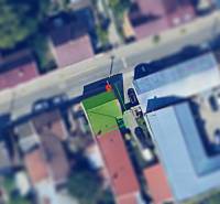 Aerial view of the location of a 2-room apartment on Tulipánová Street in Trnava.