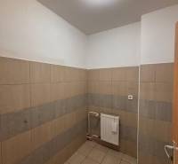 Commercial premises with tiles, wall radiator, and lighting.