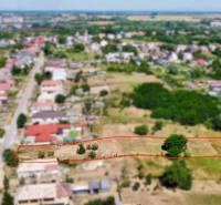 Aerial view of plots - housing in Biel, on Mlynska Street, with surrounding greenery.
