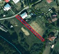 Aerial view of agricultural and forest lands in Zemplínske Hámre with parcel numbers.