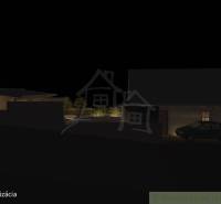Night visualization of a family house in Banská Bystrica with a car in the yard.