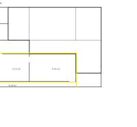 Floor plan of offices with kitchen and terrace on the third floor.