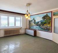 A room in a family house with a window, a radiator, and a wall painting of a landscape.