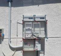 Electrical wiring on the facade of a family house in Ipolyvec.