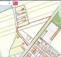 The cadastral map in Komárno marks the plots - housing.