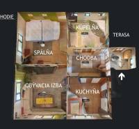 Bedroom, bathroom, kitchen, hallway, terrace, living room.