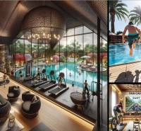 Apartment construction: Luxury interiors with a swimming pool, fitness center, family atmosphere, and relaxation zones.
