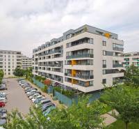 Residential complex on Veterná Street in Trnava with parking spaces and greenery.