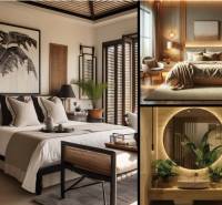Elegant bedroom in a 2-room apartment with modern furniture and designer decorations.