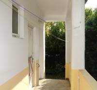Entrance area of a family house with doors and greenery, Hviezdoslavova Street, Piešťany.