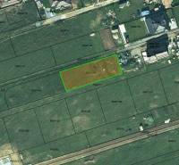 Aerial photograph of a residential plot in the village of Župčany near Prešov with a parcel number.