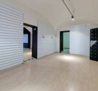 Commercial space with wooden flooring and white walls, available for rent.
