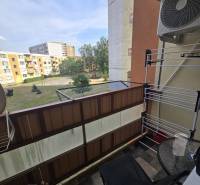 Balcony of a 2-room apartment on Sitnianska Street, Nitra - Chrenová, with a view of the apartment blocks.