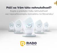 Advertisement image with award-winning trophies under the RADO Reality Group brand.