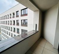 Balcony on Karpatská Street in Poprad at a 1-room apartment with a view.