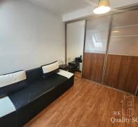 Living room with a sofa and a built-in wardrobe in a 3-room apartment.