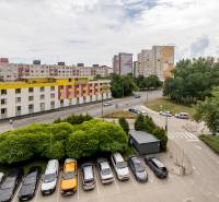 View of the housing estate with a parking lot on Betliarska Street in Bratislava - Petržalka.